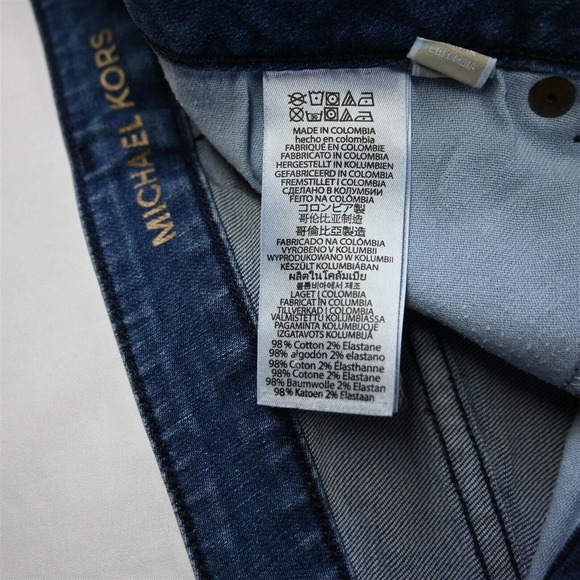 Michael Kors 12 High Rise Skinny Raw Hem Medium Wash Stretch Denim Jeans - Picture 4 of 7